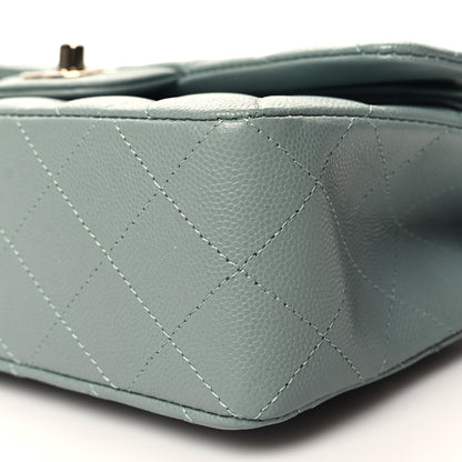 Chanel Caviar Quilted Small Double Flap Light Blue 10 of 11