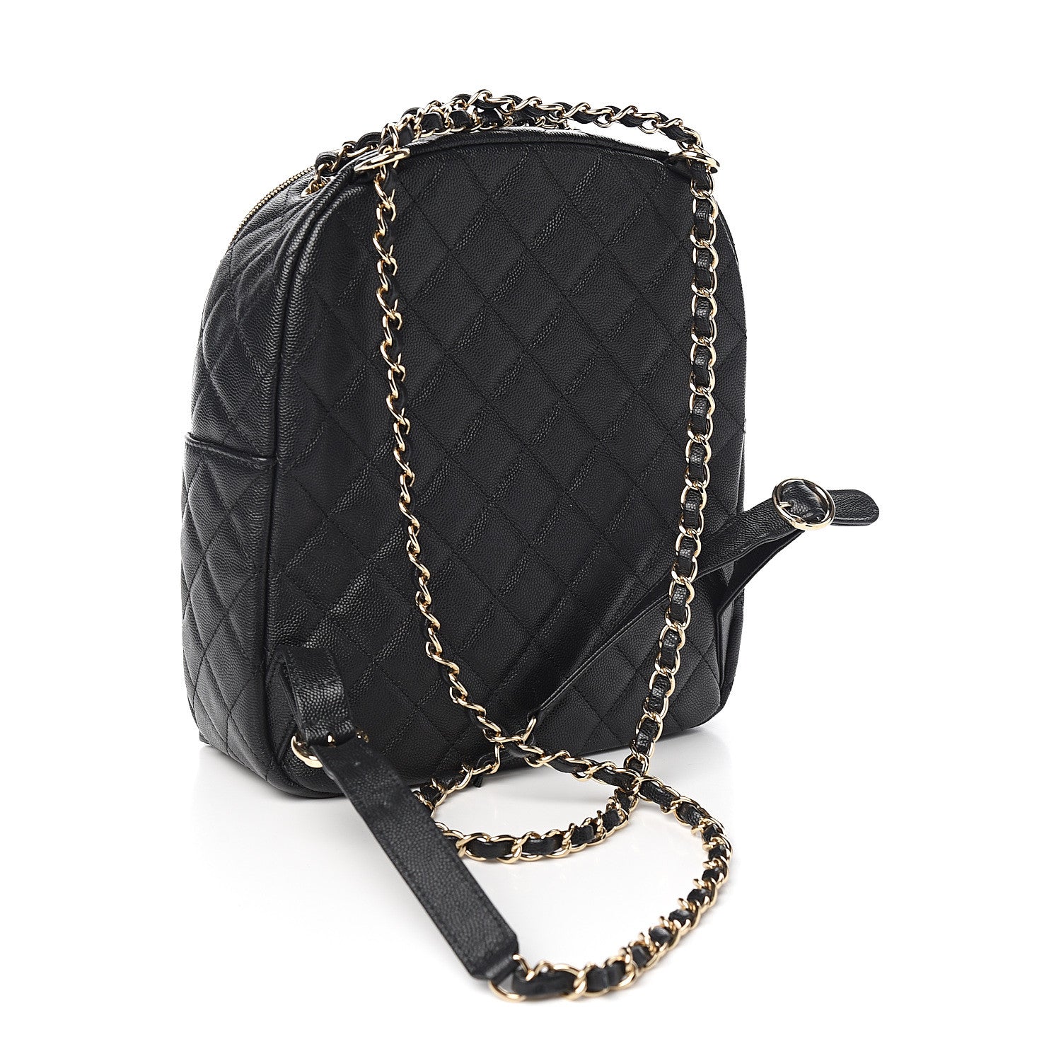 Chanel Caviar Quilted Medium Zip Around Backpack Black 2 of 10