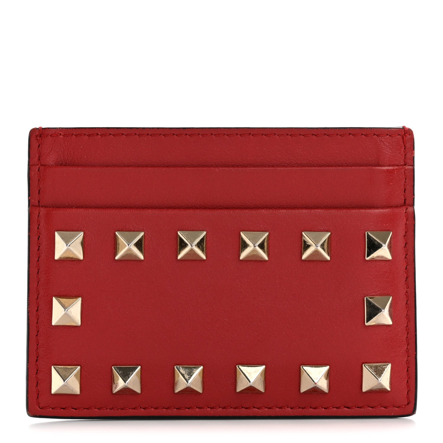 Valentino Garavani Vitello Rockstud Card Holder Rosso Valentino 1 of 13