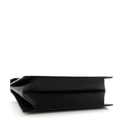 Salvatore Ferragamo Calfskin Gancini 2-Way Top Handle Bag Black 4 of 9