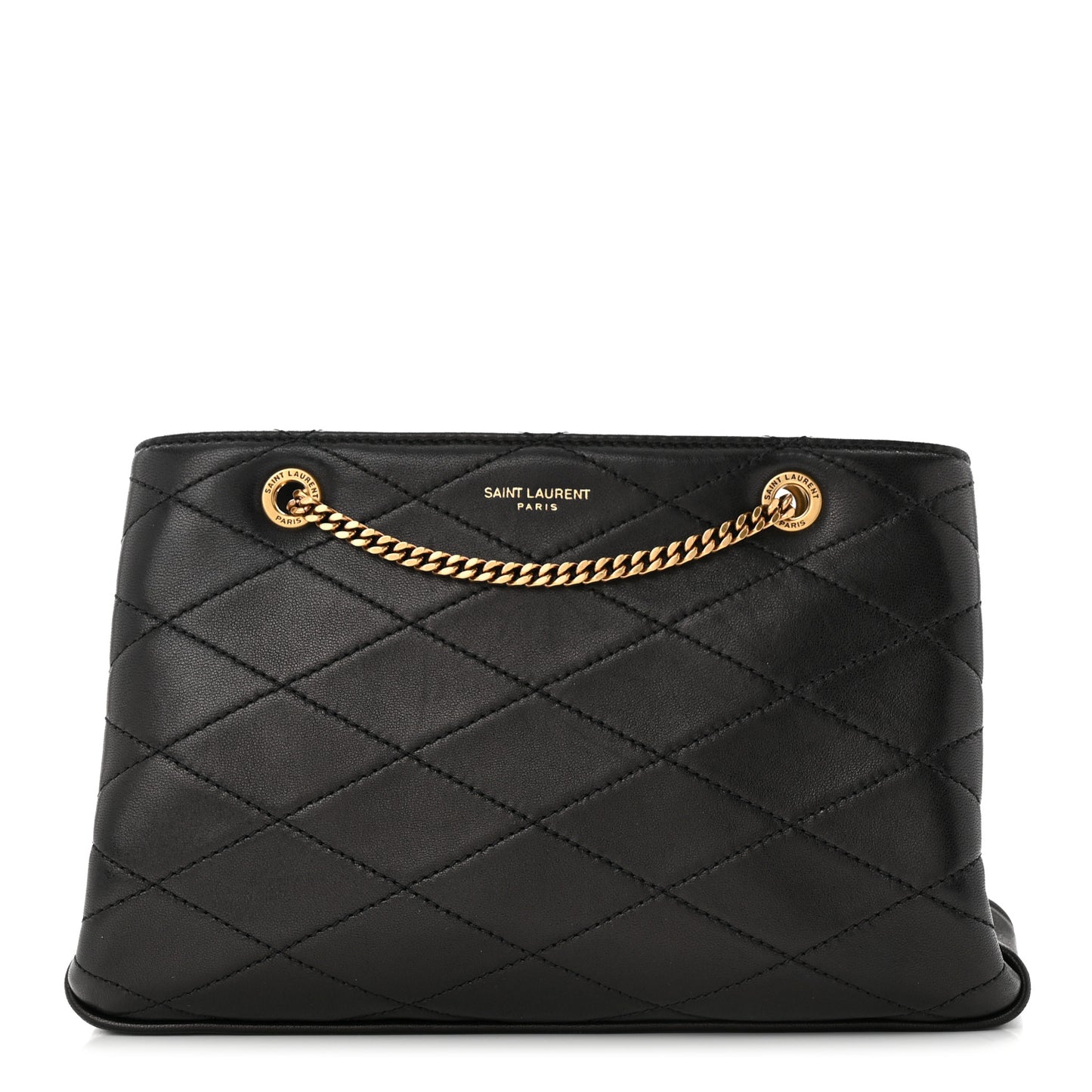 Lambskin Quilted Melody Chain Bag Black
