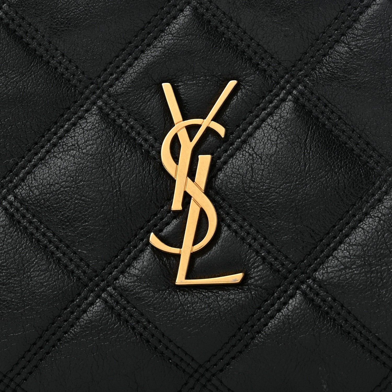 Saint Laurent Grained Lambskin Quilted Mini Becky Double Zip Bag Black 10 of 13
