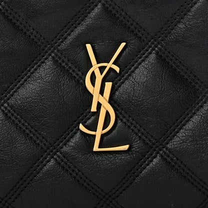 Saint Laurent Grained Lambskin Quilted Mini Becky Double Zip Bag Black 10 of 13