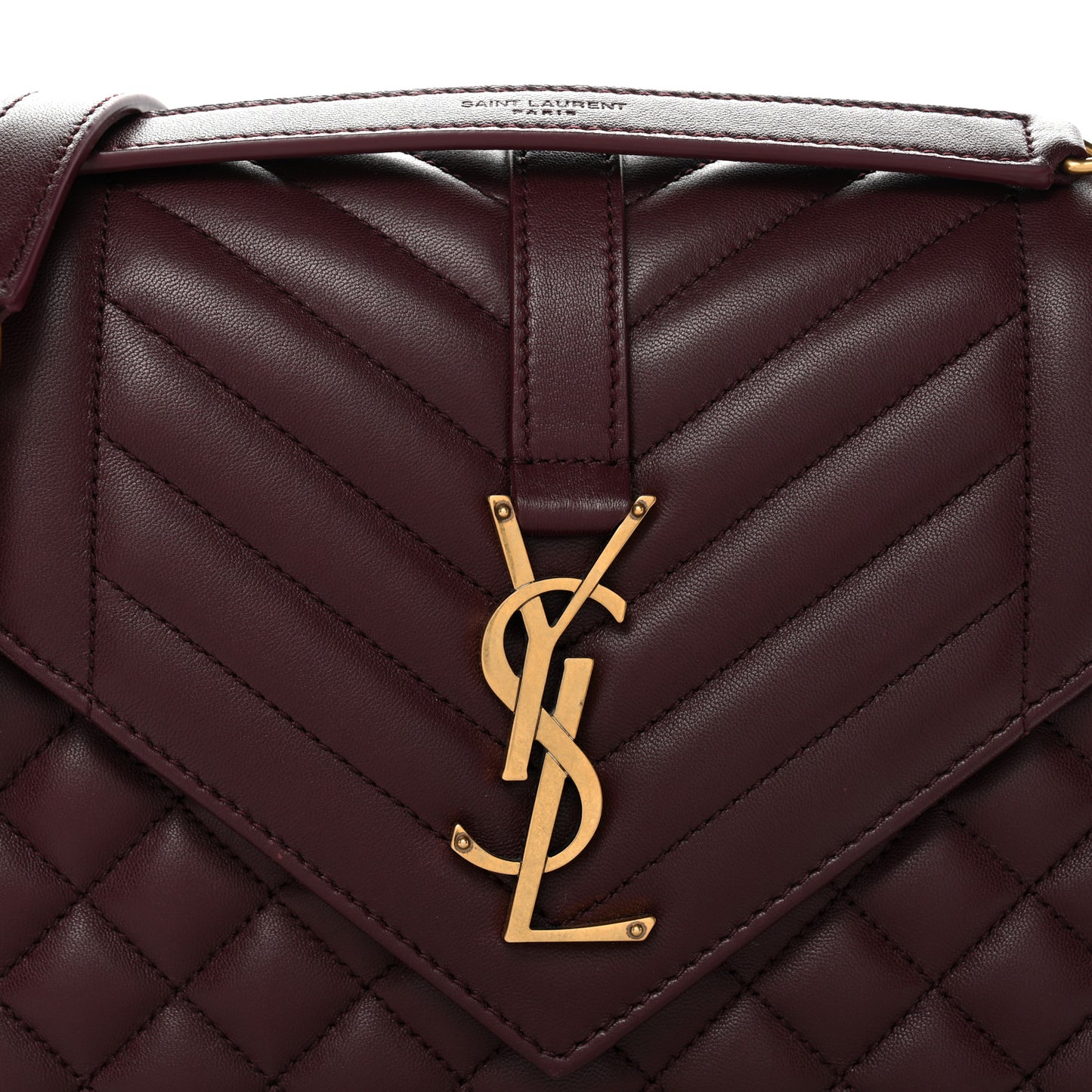Lambskin Mixed Matelasse Triquilt Medium Monogram Satchel Burgundy