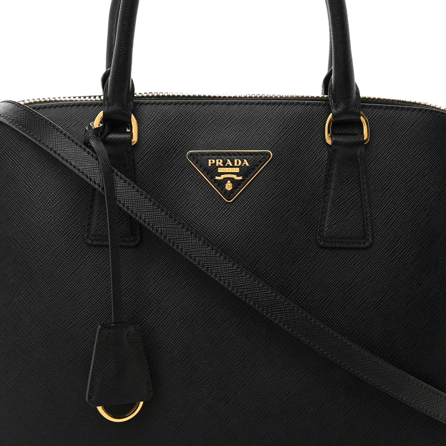 Saffiano Lux Medium Promenade Tote Black