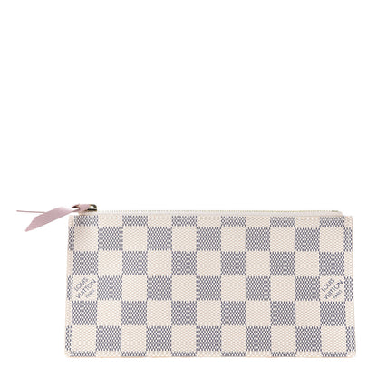 Louis Vuitton Damier Azur Felicie Chain Wallet Zippered Insert Rose Ballerine 1 of 7