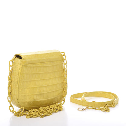 Nancy Gonzalez Crocodile Round Flap Top Crossbody Yellow 2 of 13