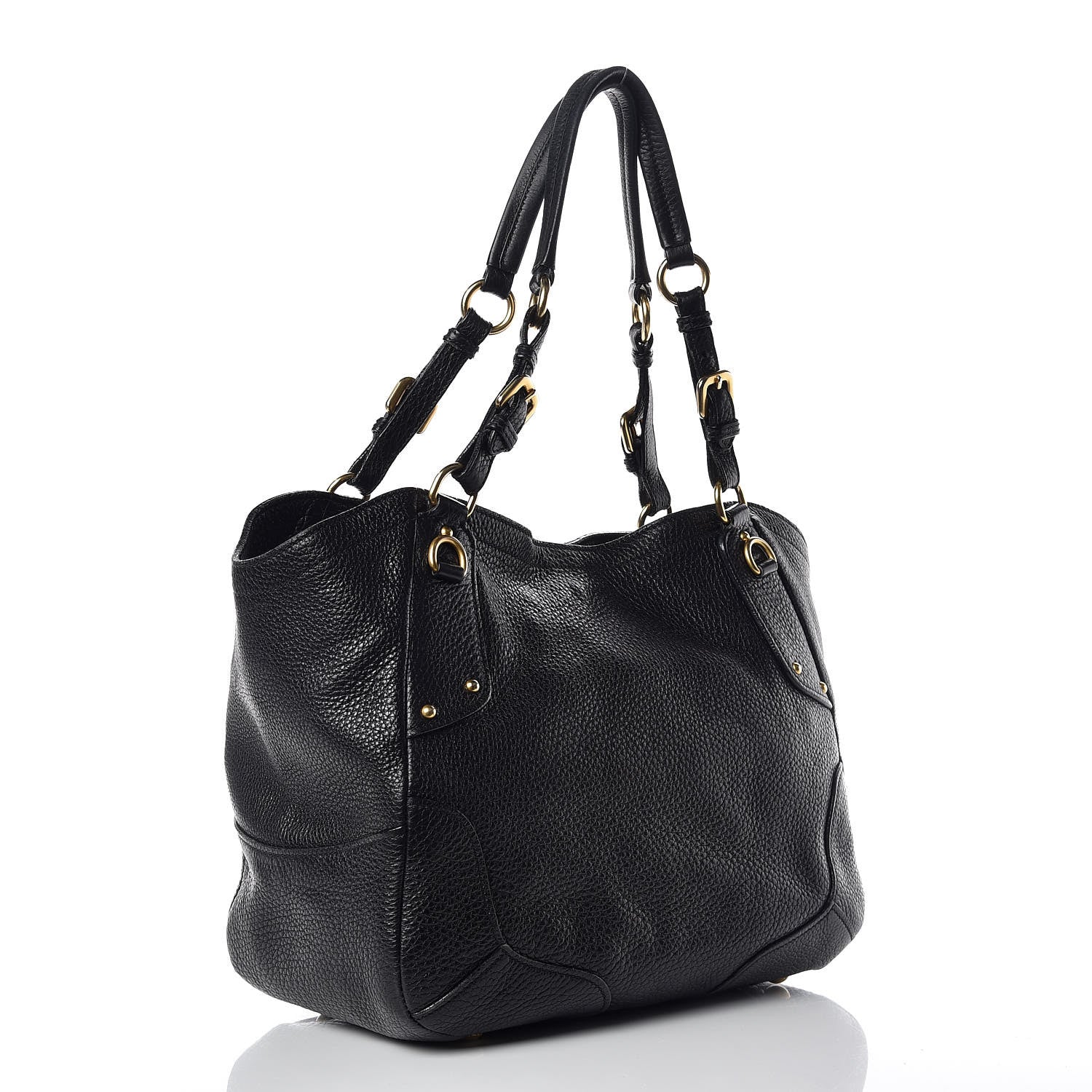 Prada Vitello Daino Shoulder Bag Black 3 of 10