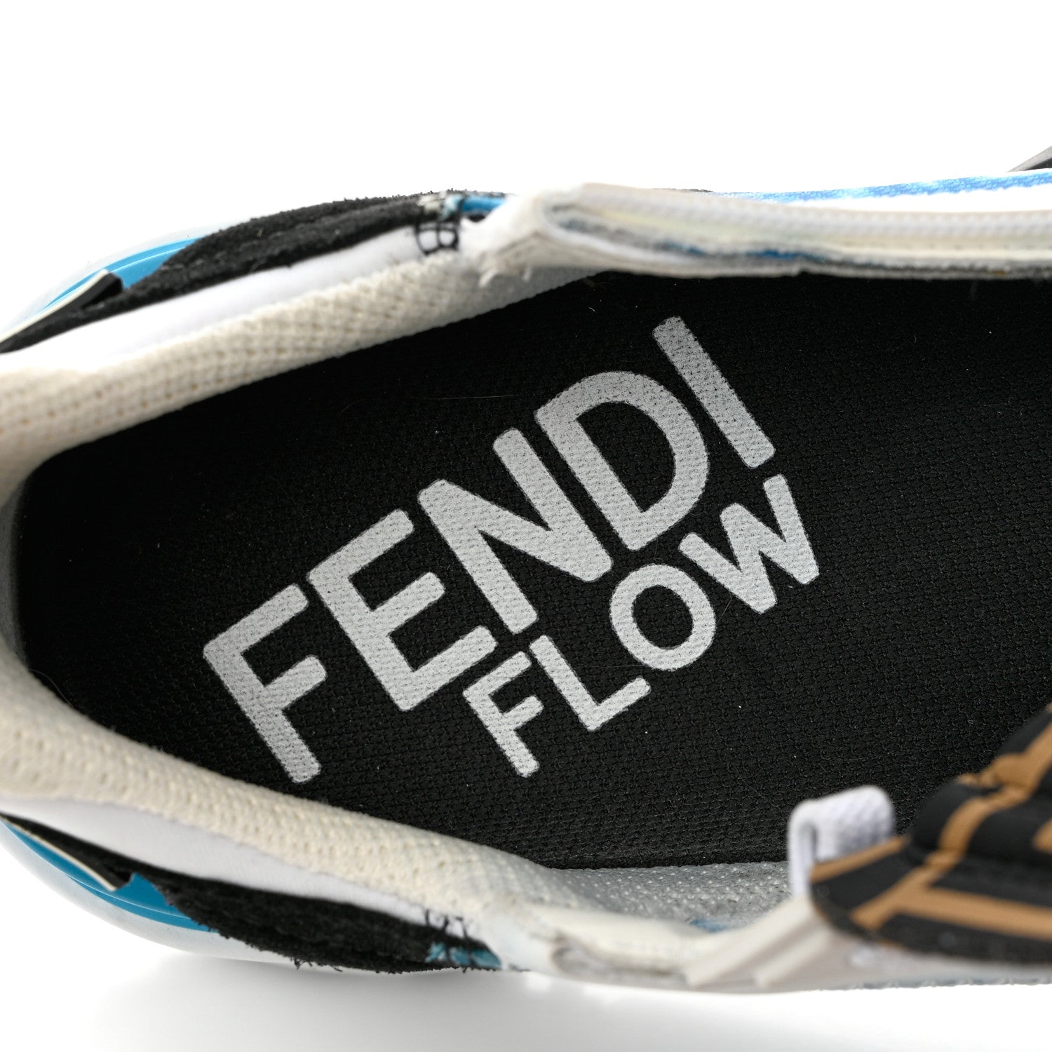 Fendi X SARAH COLEMAN Nylon Suede Lycra FF Vertigo Fendi Flow Low Top Sneakers 38.5 Transparent Cyber Blue 7 of 9