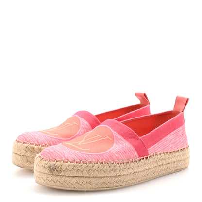 Louis Vuitton Canvas Blue Shore Espadrille Flats 36.5 Corail 4 of 8