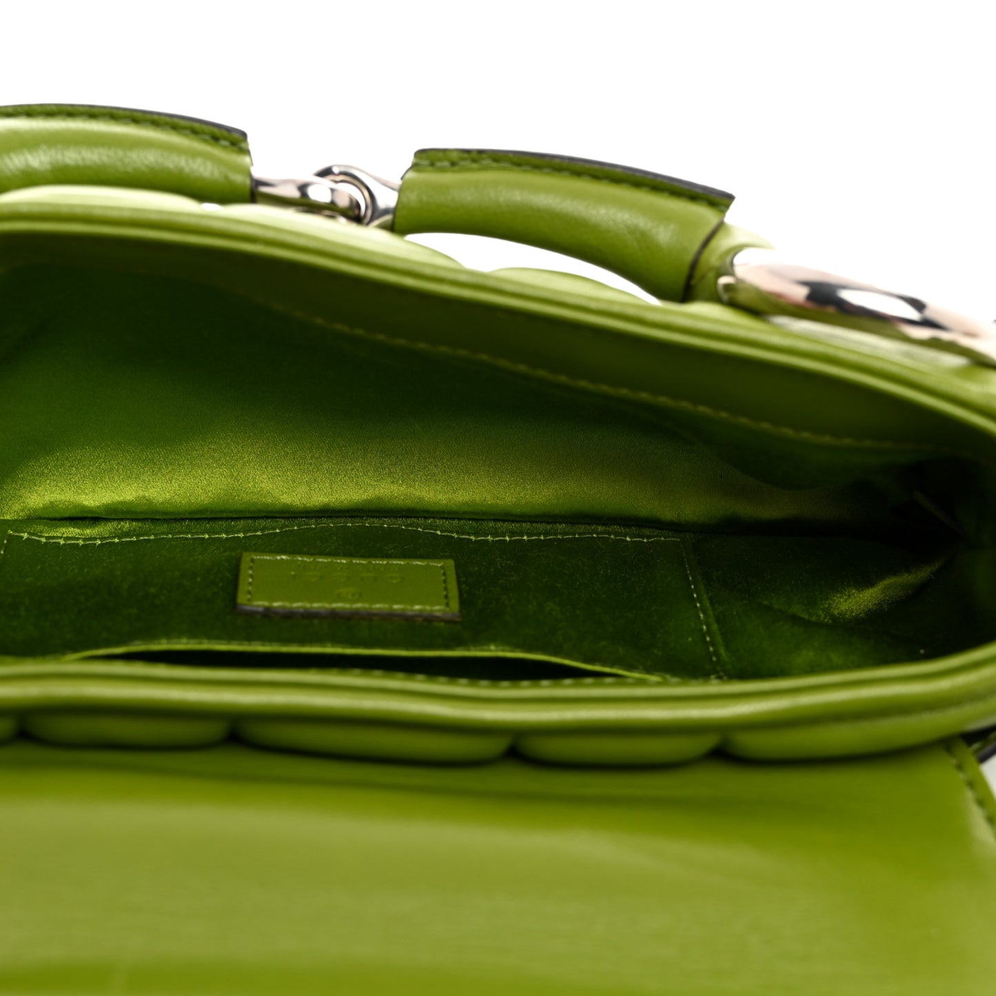 Nappa Vertical Matelasse Small Maxi Horsebit Chain Shoulder Bag Green