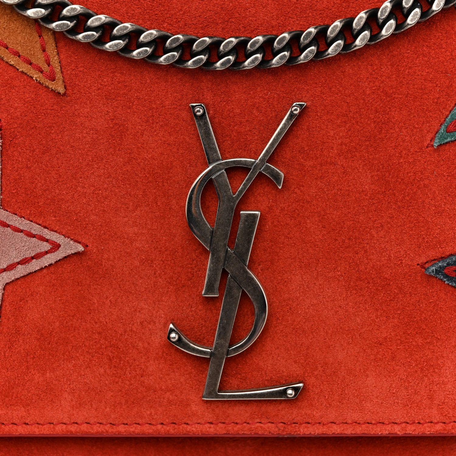 Saint Laurent Suede Star Medium Classic Monogram Kate Satchel Berry Red 11 of 15