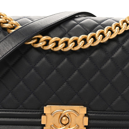 Chanel Lambskin Quilted Medium Boy Flap Dark Navy 8 of 10