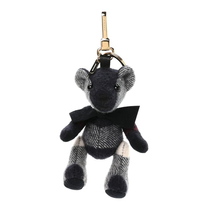 Burberry Cashmere Check Thomas Bear Keychain Charm Navy 1 of 4