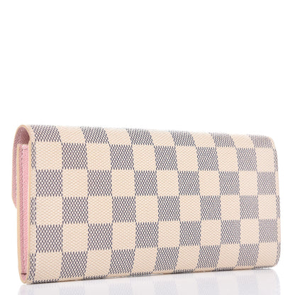 Louis Vuitton Damier Azur Emilie Wallet Rose Ballerine 3 of 8