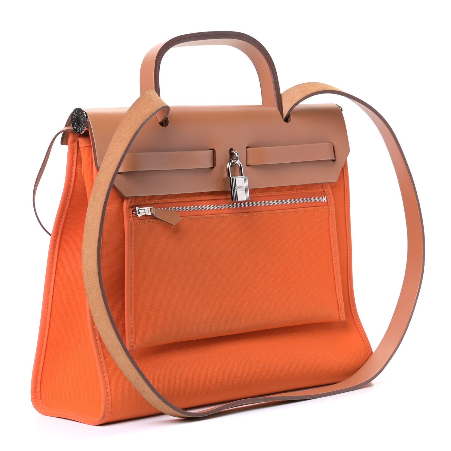 Hermes Vache Hunter Toile Herbag Zip 31 PM Orange 2 of 7