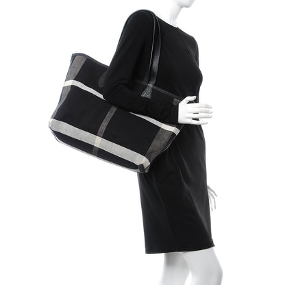 Burberry Coated Canvas Medium Reversible Doodle Tote Black 2 of 15