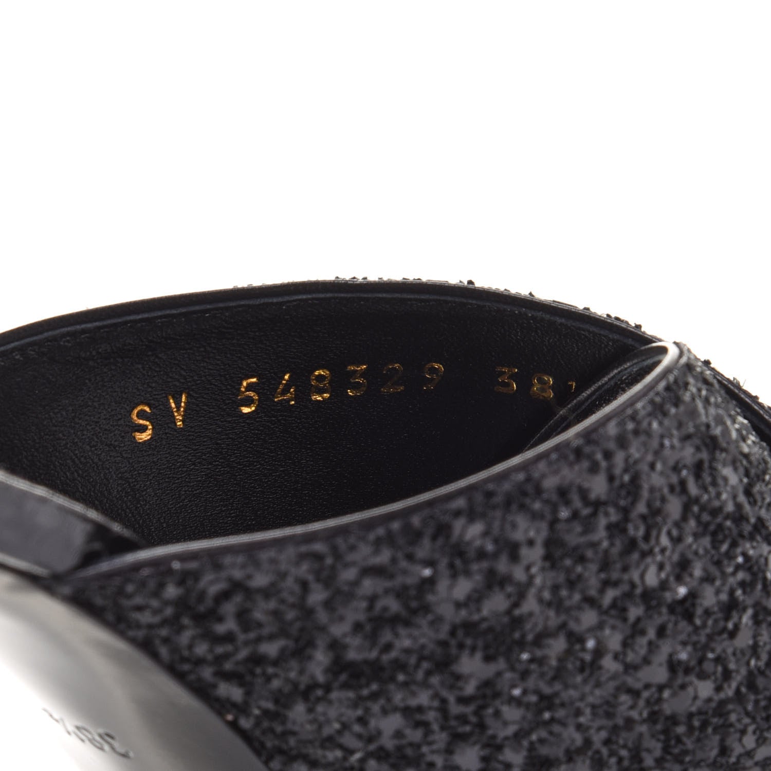 Saint Laurent Glitter LouLou 70 Mule Sandals 38.5 Black 8 of 9