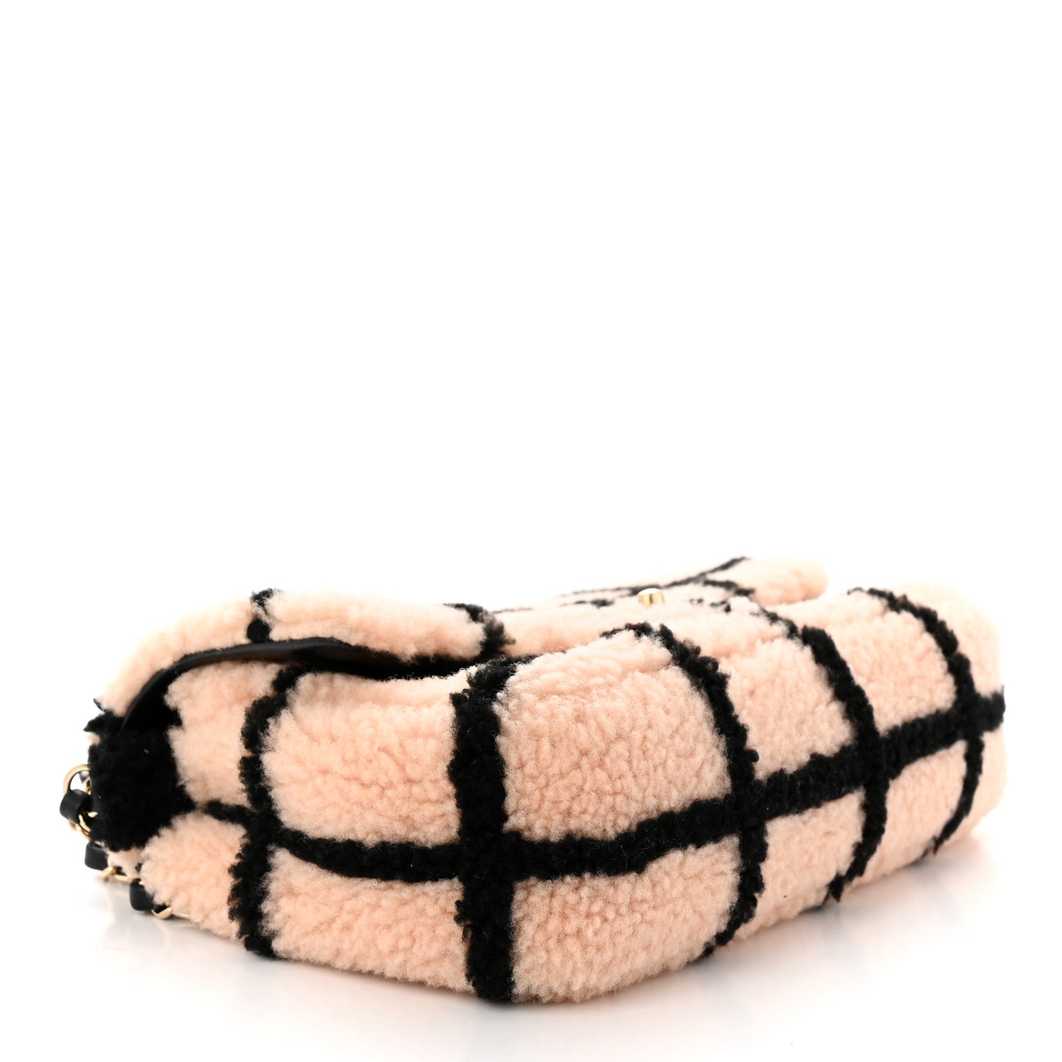 Chanel Shearling Lambskin Large Fluffy Tartan Single Flap Pink Black 4 of 13