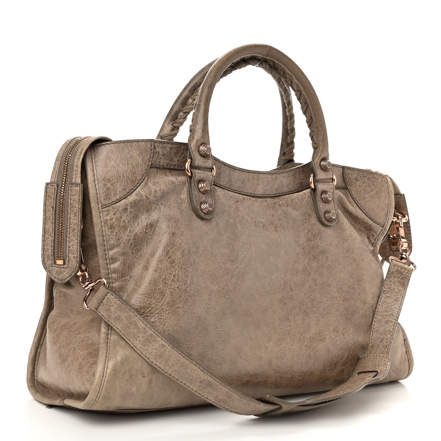 Agneau Giant 12 Rose Gold Hardware City Gris Poivre