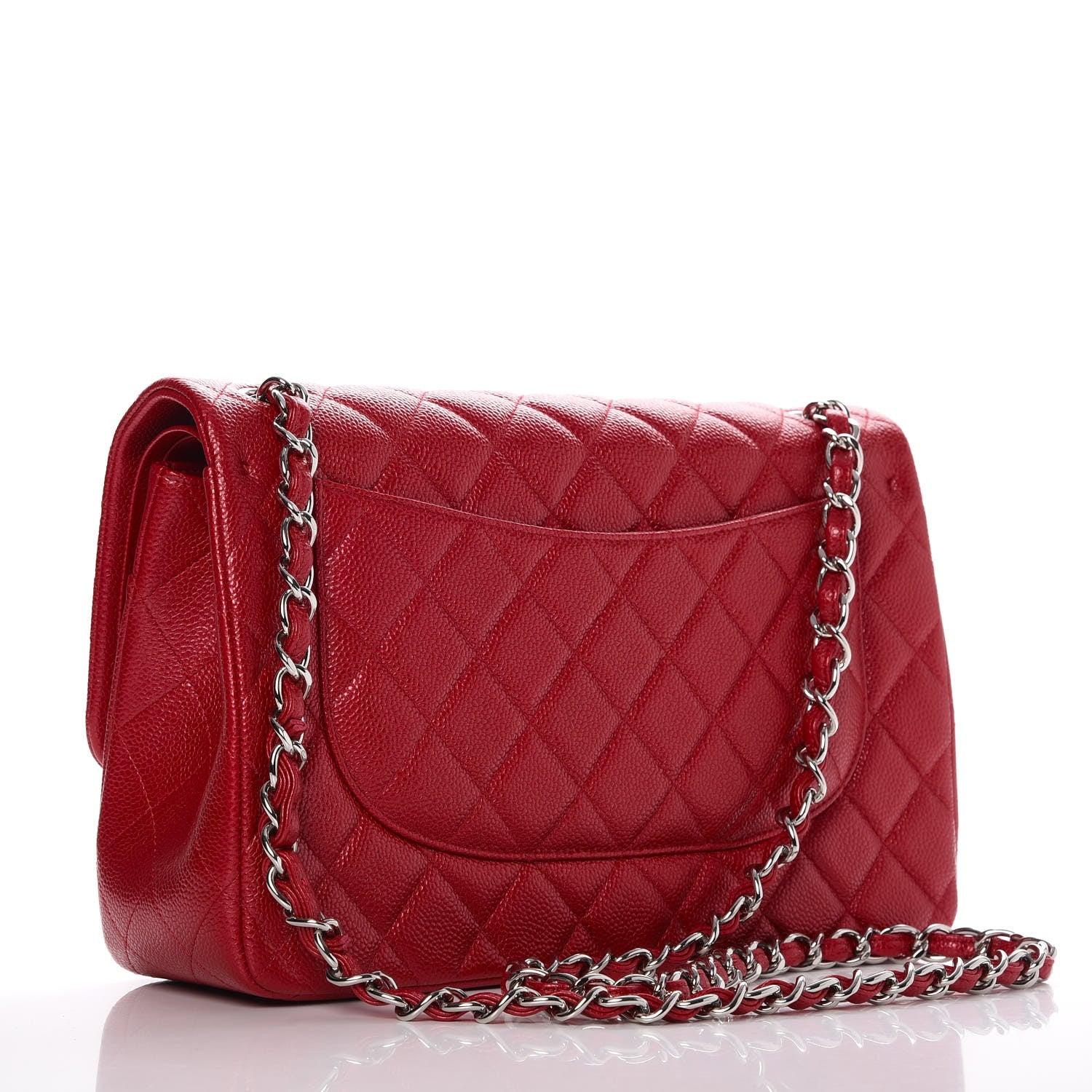 Chanel Pearly Caviar Quilted Jumbo Double Flap Dark Pink 3 of 8