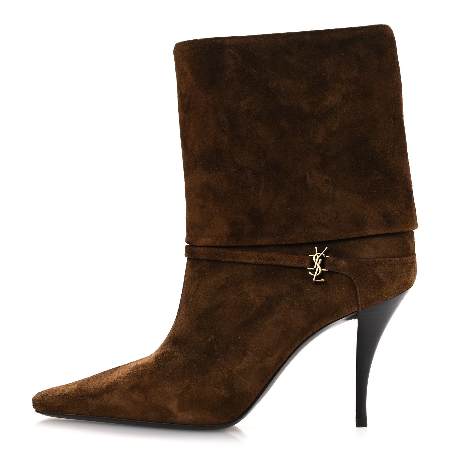 Saint Laurent Suede Vicky 90 Booties 36 Land 1 of 11