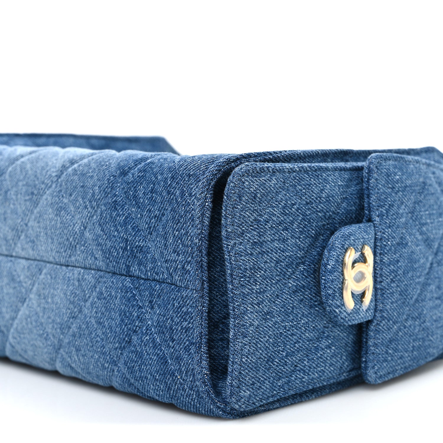 Chanel Cotton Wool Tweed Quilted Mini Chanel 25 Handbag Black Blue 10 of 11