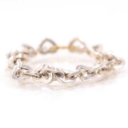 Tiffany Sterling Silver 18K Yellow Gold Heart Links Bracelet 2 of 5
