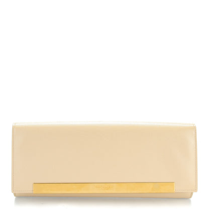 Saint Laurent Patent Grain de Poudre Lutetia Flap Clutch Beige 1 of 7