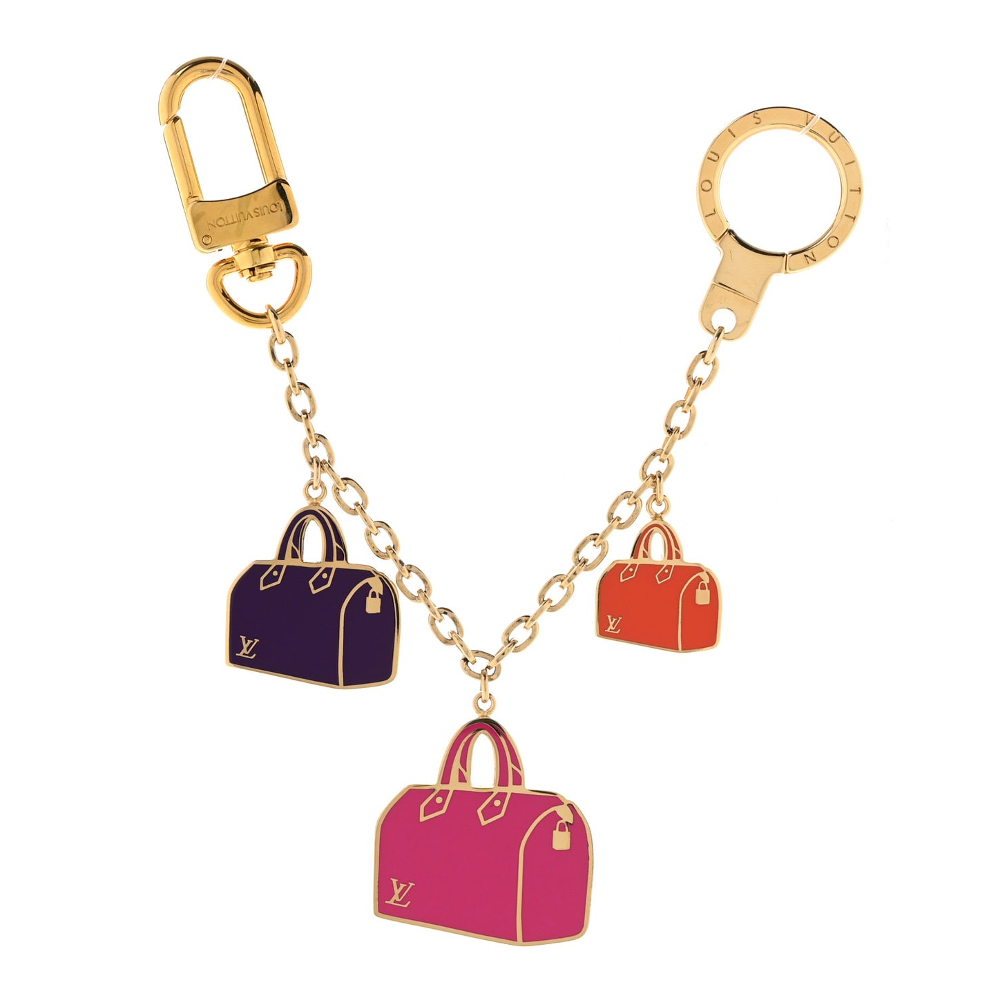 Enamel Iconic Speedy Bag Charm Chain Gold