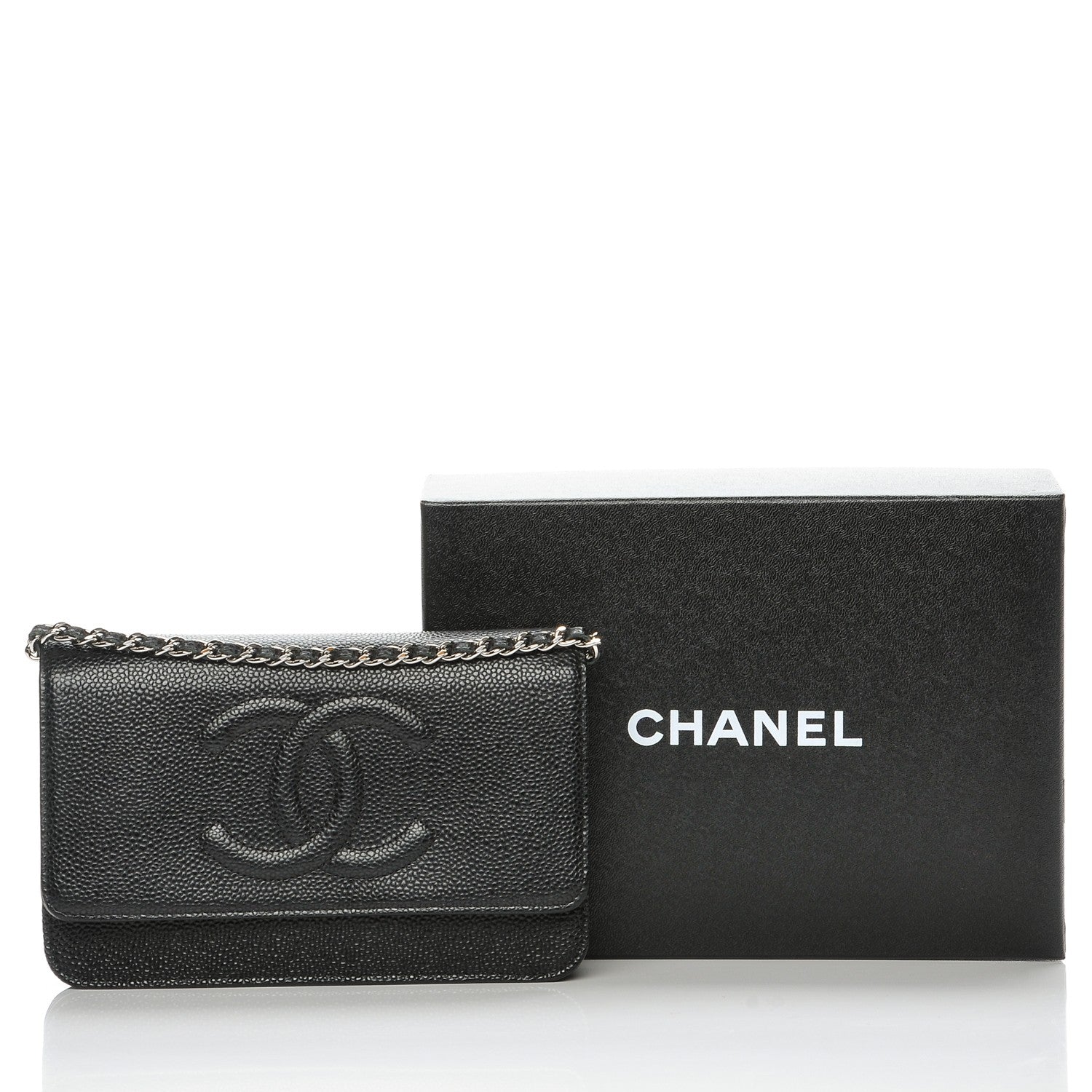 Chanel Caviar Timeless CC Wallet On Chain WOC Black 9 of 9