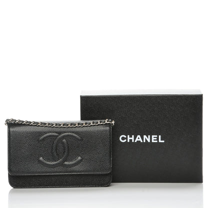 Chanel Caviar Timeless CC Wallet On Chain WOC Black 9 of 9