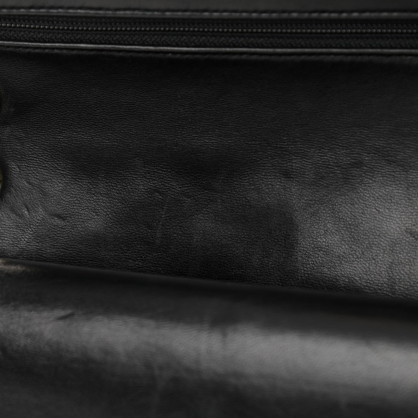 Lambskin Quilted Medium Double Flap Black