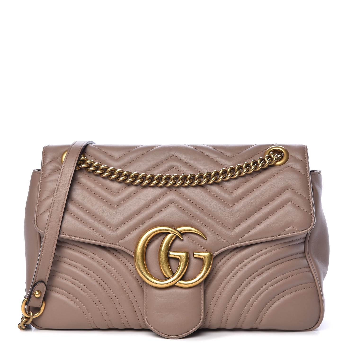 Gucci Calfskin Matelasse Medium GG Marmont Shoulder Bag Porcelain Rose 1 of 14