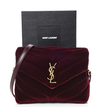 Saint Laurent Velvet Y Quilted Monogram Toy Loulou Crossbody Bag French Burgundy 15 of 15