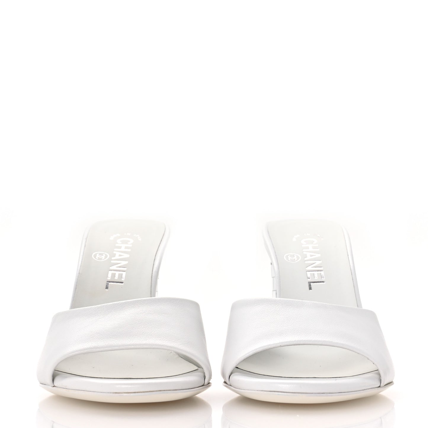 Lambskin Mirror Mules 36.5 White