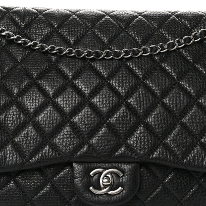 Chanel Calfskin Quilted Small XXL Travel Flap Bag Black 8 of 10