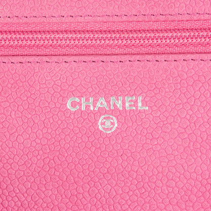 Chanel Iridescent Caviar Quilted Wallet on Chain WOC Pink 6 of 8