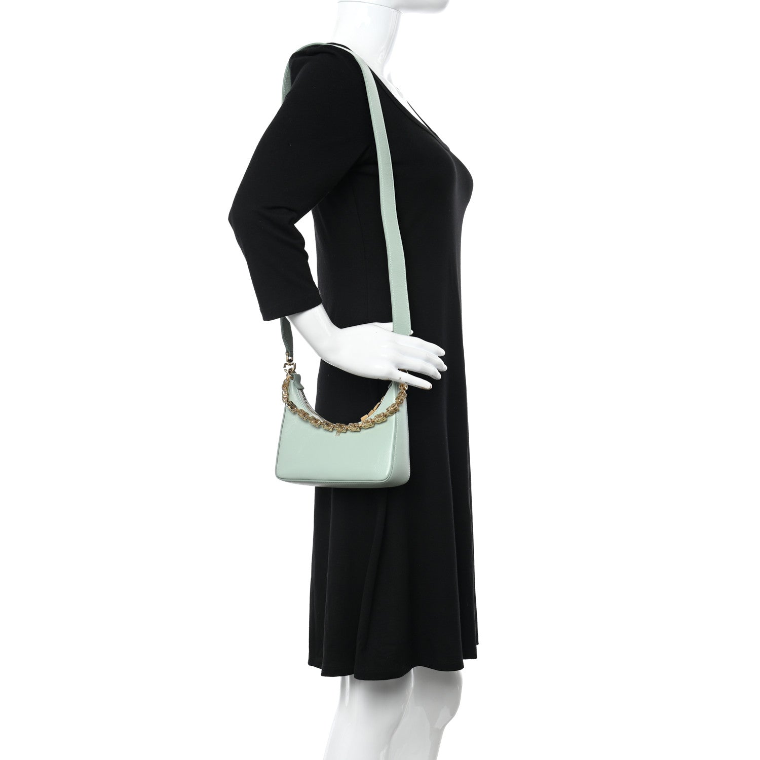 Givenchy Smooth Calfskin Mini Moon Cut Out Shoulder Bag Celadon 2 of 11