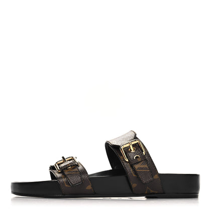 Louis Vuitton Monogram Bom Dia Mule Sandals 39 Black 1 of 10