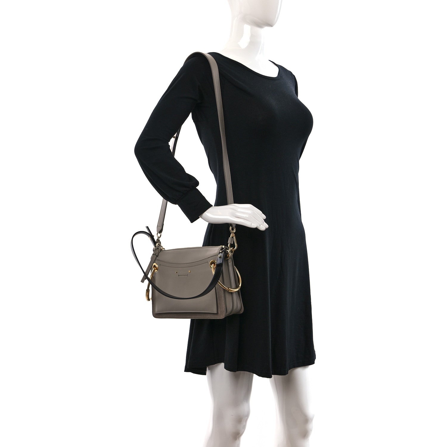 Chloe Calfskin Suede Small Roy Bag Motty Grey 3 of 9