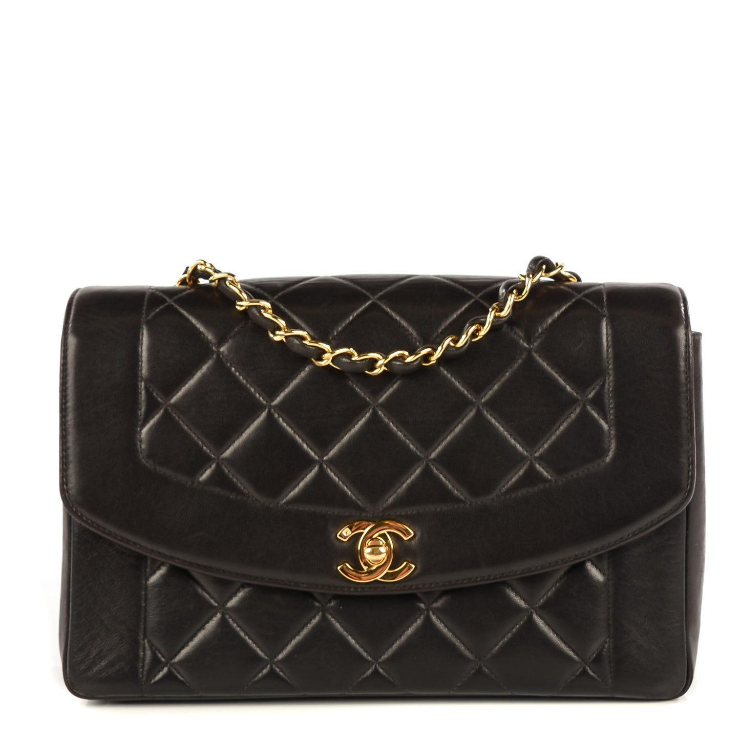 Lambskin Quilted Small Single Flap Black