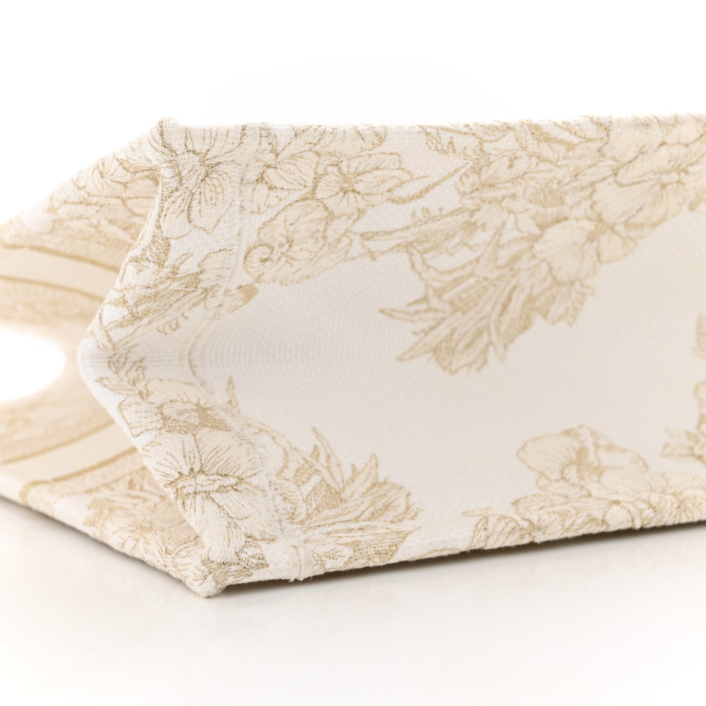 Canvas Embroidered Medium Reve d'Infini Book Tote Gold