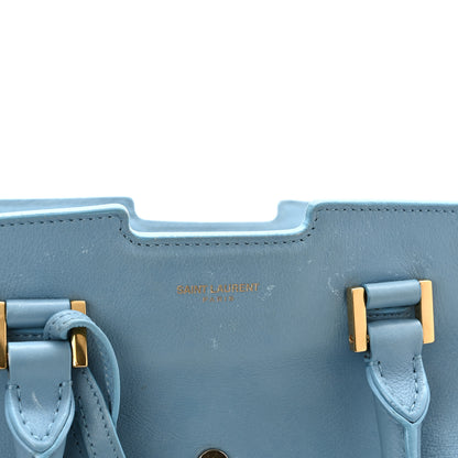 Saint Laurent Calfskin Small Classic Y Cabas Blue Glacier 10 of 10