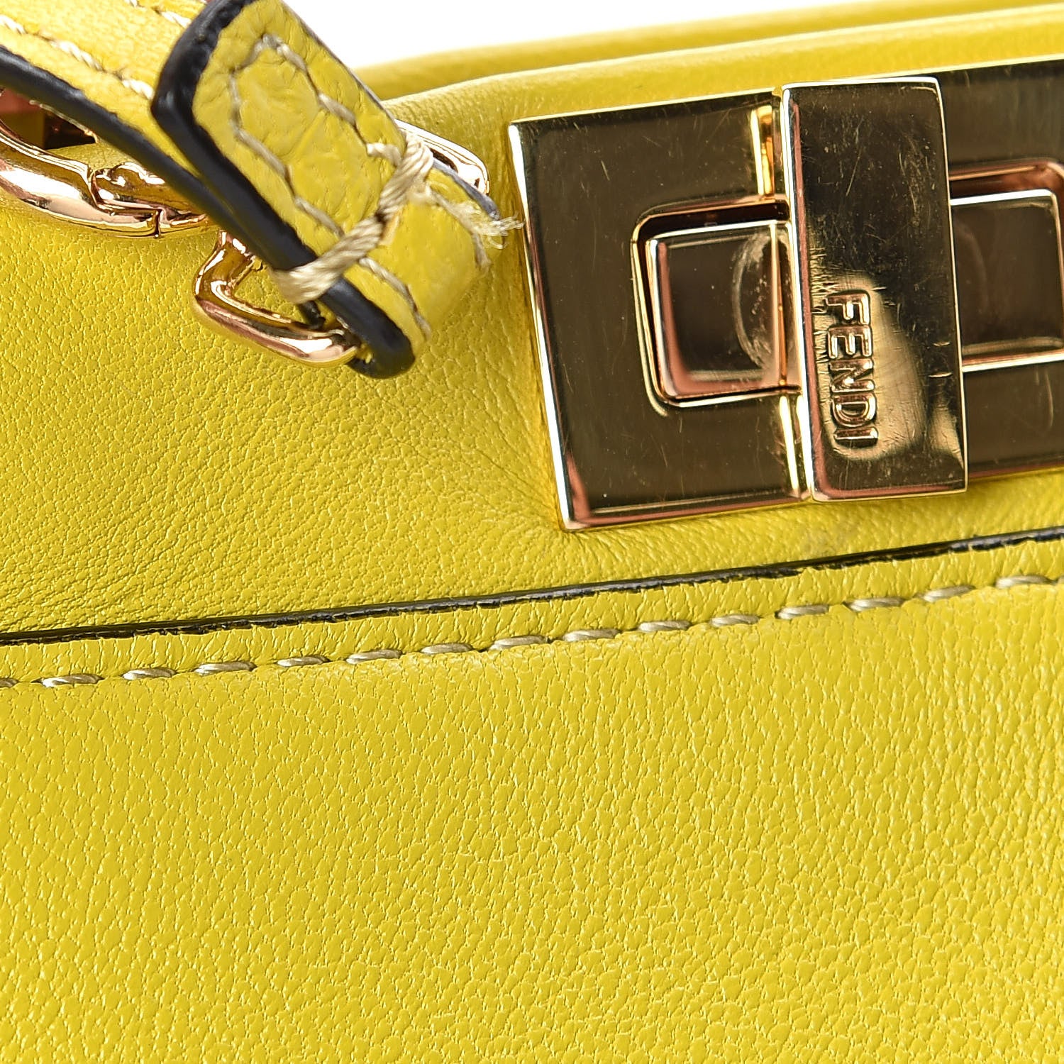 Fendi Shiny Nappa Micro Peekaboo Iconic Satchel Lime 10 of 10