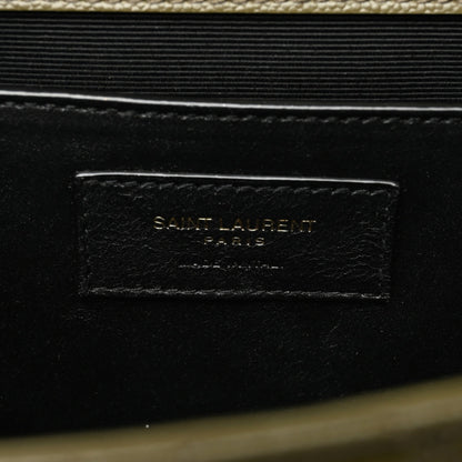 Saint Laurent Grain De Poudre Textured Mixed Matelasse Medium Triquilt Monogram Satchel Vert Kaki 6 of 8
