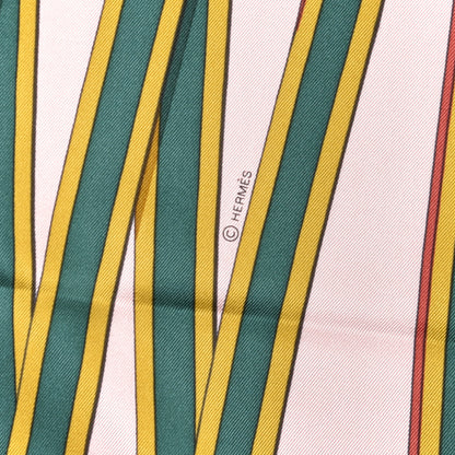 Hermes Silk Twill Grand Tralala 90 Rose Poudre Vert 3 of 5