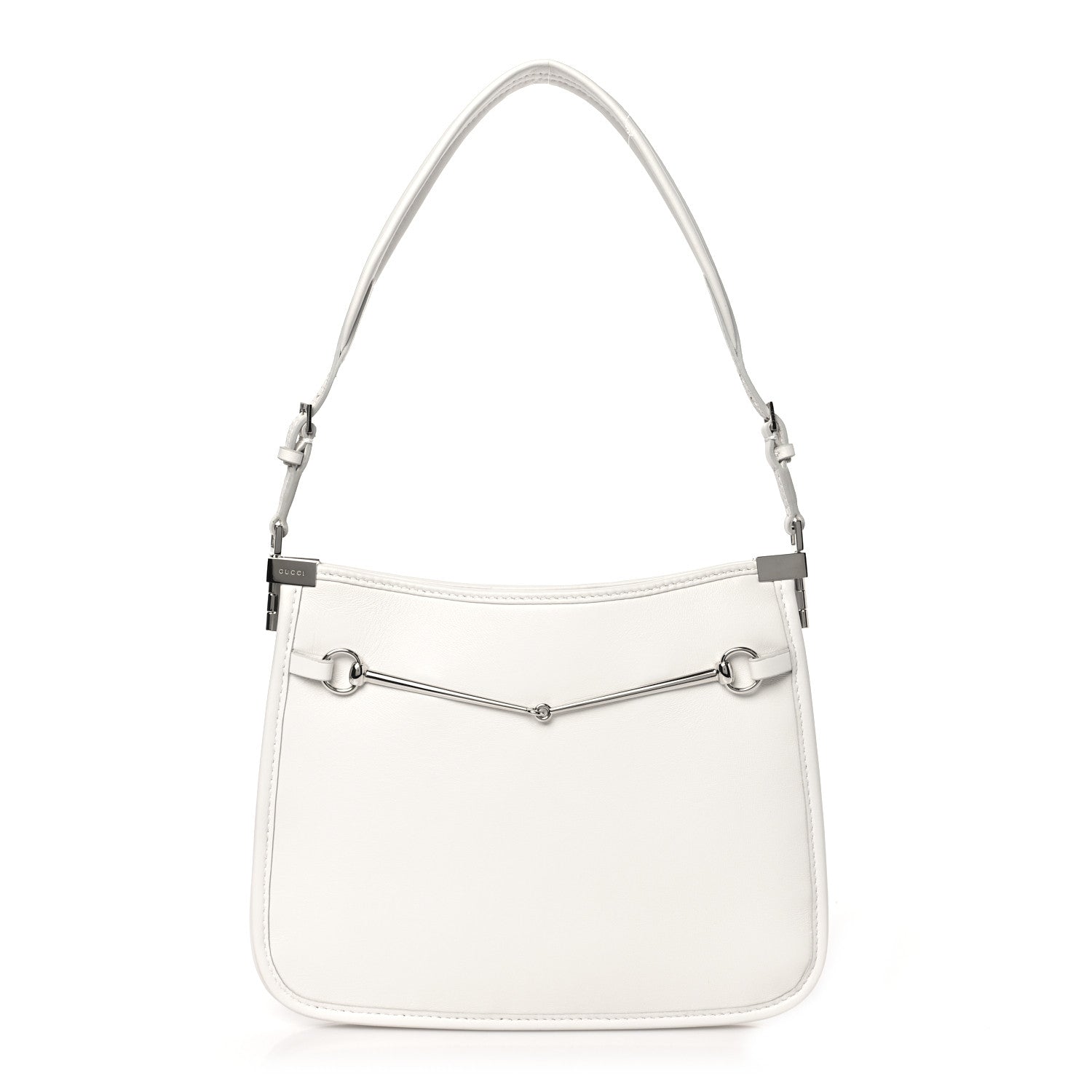 Gucci Calfskin Horsebit Slim Shoulder Bag White 1 of 9