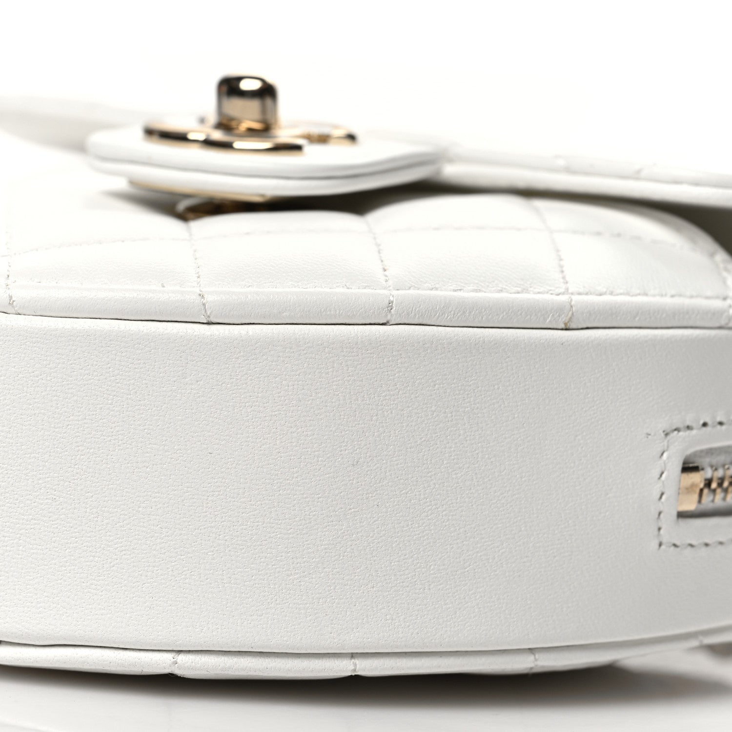 Chanel Lambskin Quilted CC In Love Heart Clutch With Chain White 10 of 10