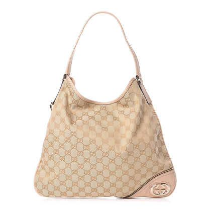 Gucci Monogram Medium New Britt Hobo Beige 1 of 9